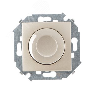 Регулятор напряжения поворотно-нажимной, 500Вт,   230В, винтовой зажим, шампань