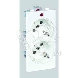 Connect Розетка двойная с заземлением 16А 250В CIMA-модуль 52x108 мм SC белый