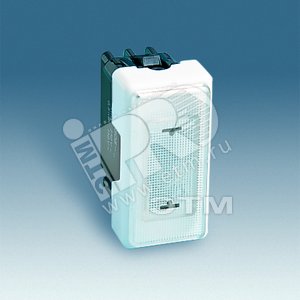 Лампа сигнальная с красной прозрачной крышкой узкая 130-250В S27 слоновая кость