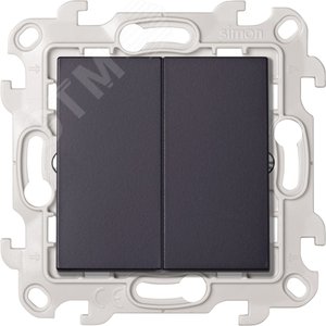 Выключатель двухклавишный кнопочный  10A 250В~ цвета графит S24 Harmonie