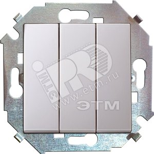 15 Выключатель трехклавишный 10А 250В винтовой зажим белый