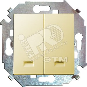 15 Выключатель двухклавишный с подсветкой 16А 250В винтовой зажим слоновая кость