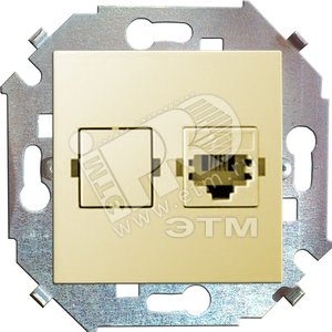 15 Розетка телефонная RJ11 винтовой зажим слоновая кость