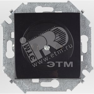 Розетка 2P со шторками 16А 250В винтовой зажим черный глянец