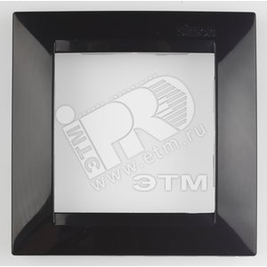 Рамка на 2 поста черный глянец