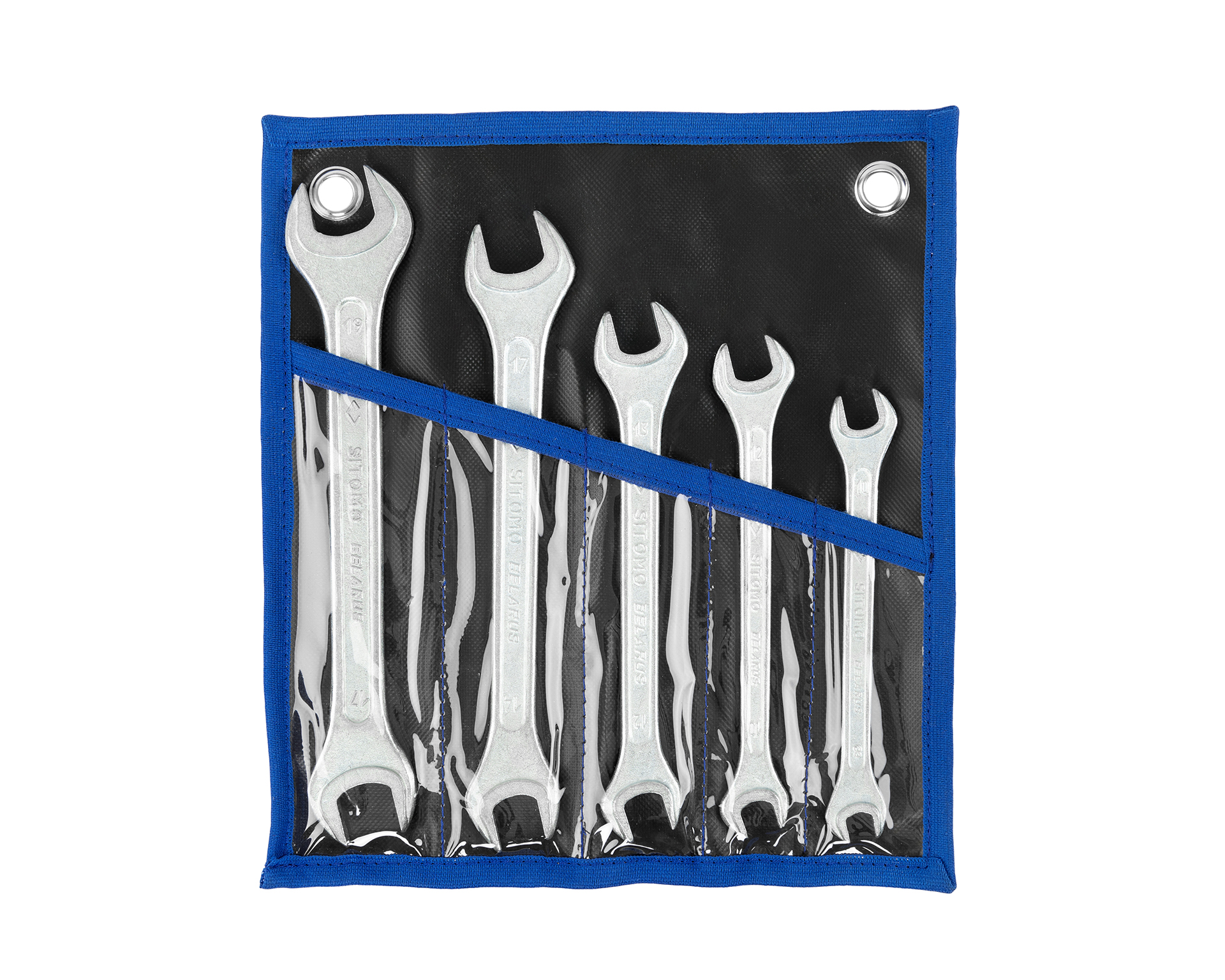 Набор ключей гаечных рожковых двусторонних 5 шт. (8-19) ПВХ сум. SITOMO BELARUS