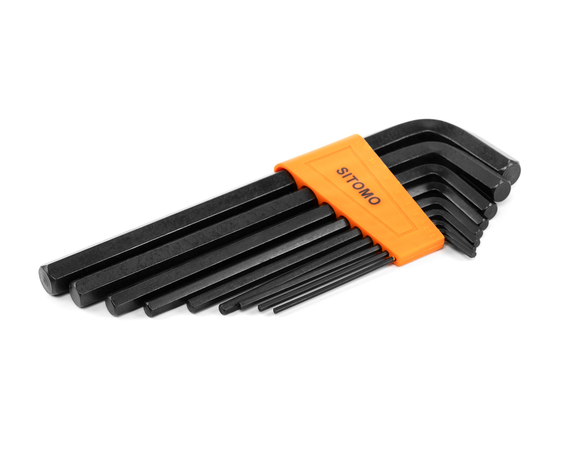 Набор удлиненных шестигранных ключей SITOMO HEX 2–12 мм, CrV, оксидирование, (9шт)