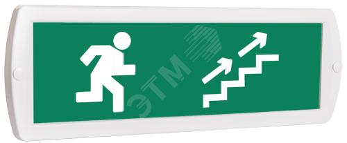 Оповещатель охранно-пожарный комбинированный Т 24-З (звуковой) Человек лестница вправо стрелка вправо вверх (зеленый фон)