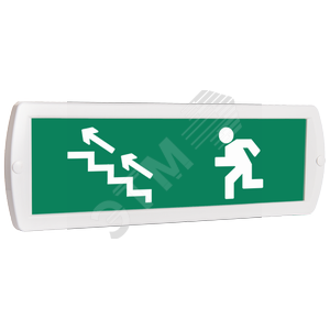 Оповещатель охранно-пожарный комбинированный Т 12-З (звуковой) Человек лестница влево стрелка влево вверх (зеленый фон)
