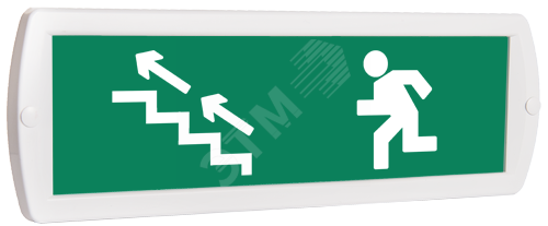Оповещатель охранно-пожарный комбинированный Т 12-З (звуковой) Человек лестница влево стрелка влево вверх (зеленый фон)