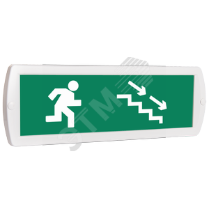 Оповещатель охранно-пожарный комбинированный Т 12-З (звуковой) Человек лестница вправо стрелка вправо вниз (зеленый фон)