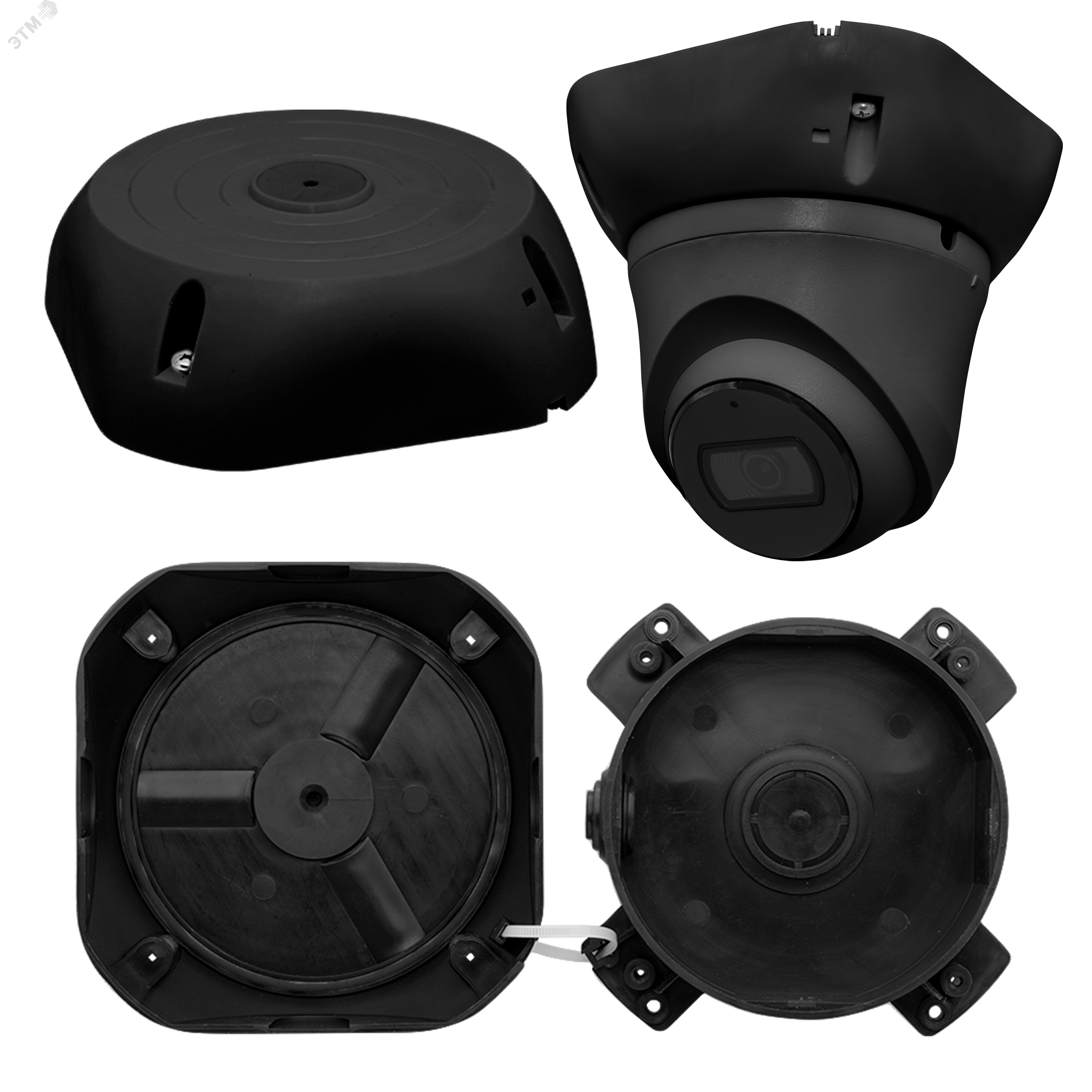 Коробка монтажная универсальная МК-3 (чёрная) для видеокамер