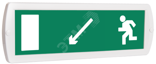 Оповещатель охранно-пожарный световой Т 12 Человек влево стрелка влево-вниз в дверь (зеленый фон)