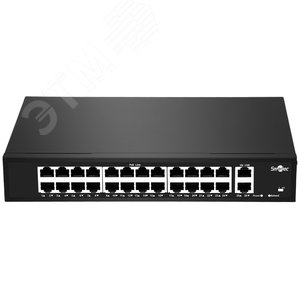 Коммутатор неуправляемый, 24 RJ-45 POE порта, 2 RJ-45 Uplink