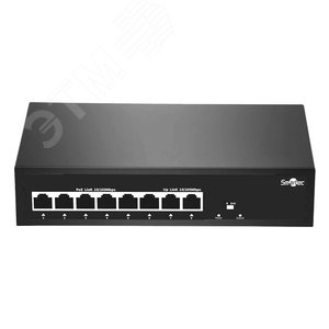 Коммутатор неуправляемый, 6 RJ-45 POE портов, 2 RJ-45 Uplink