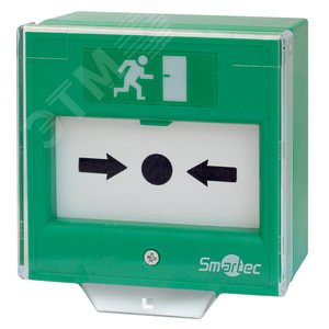 Устройство разблокировки двери со стеклянной вставкой, защитная прозрачная крышка, 2 группы контактов НР/НЗ