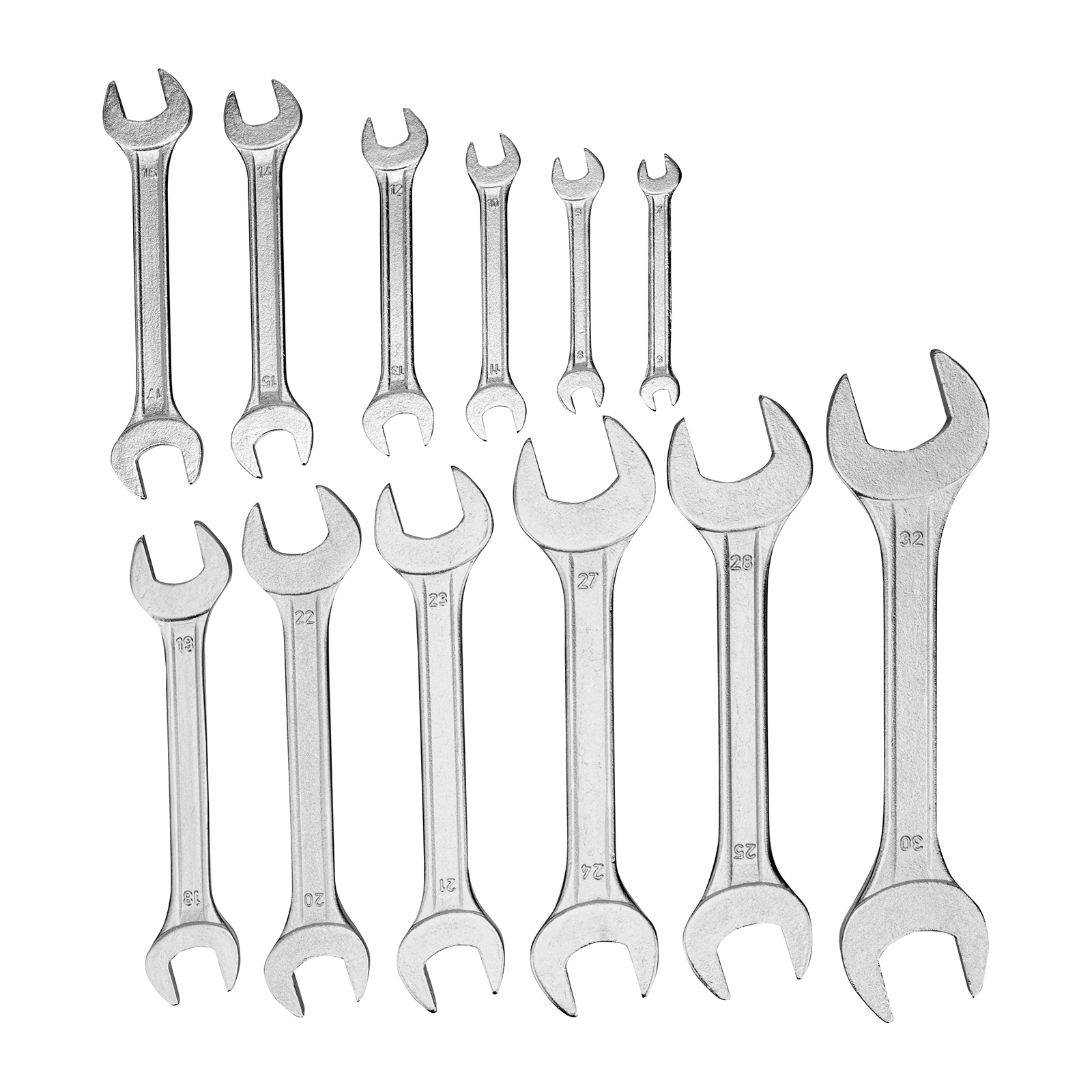 Набор ключей рожковых, 6 х 32 мм, 12 шт, хромированные Sparta