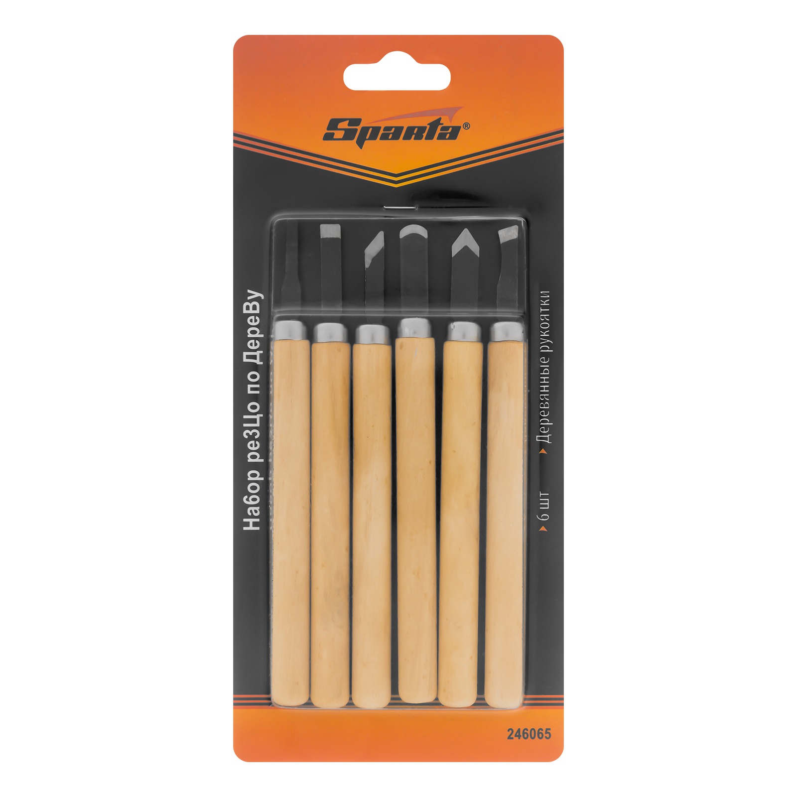 Набор резцов по дереву, 6 шт, Sparta