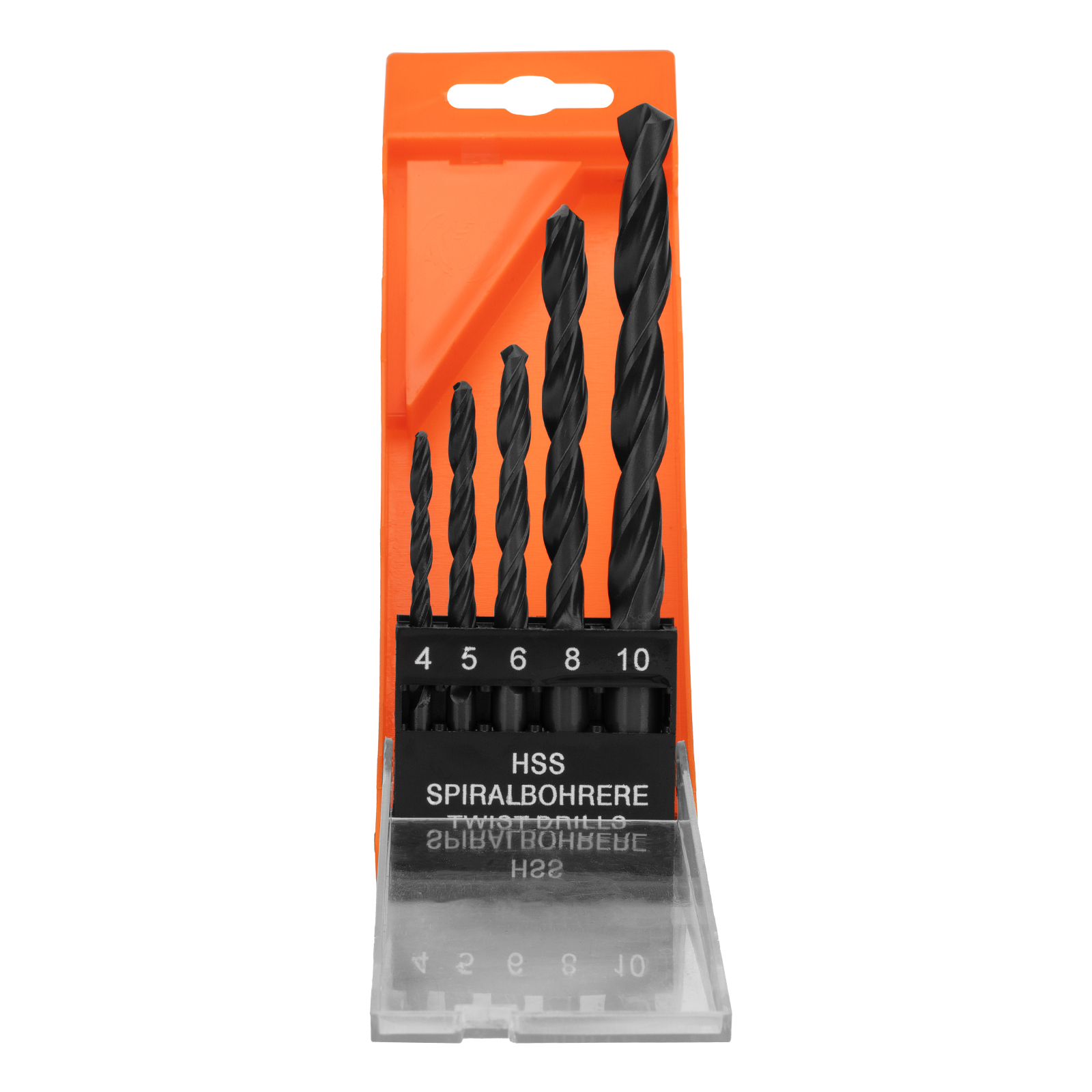 Набор сверл по металлу, 4-5-6-8-10 мм, HSS, 5 шт, пластиковый бокс, цилиндрический хвостовик Sparta