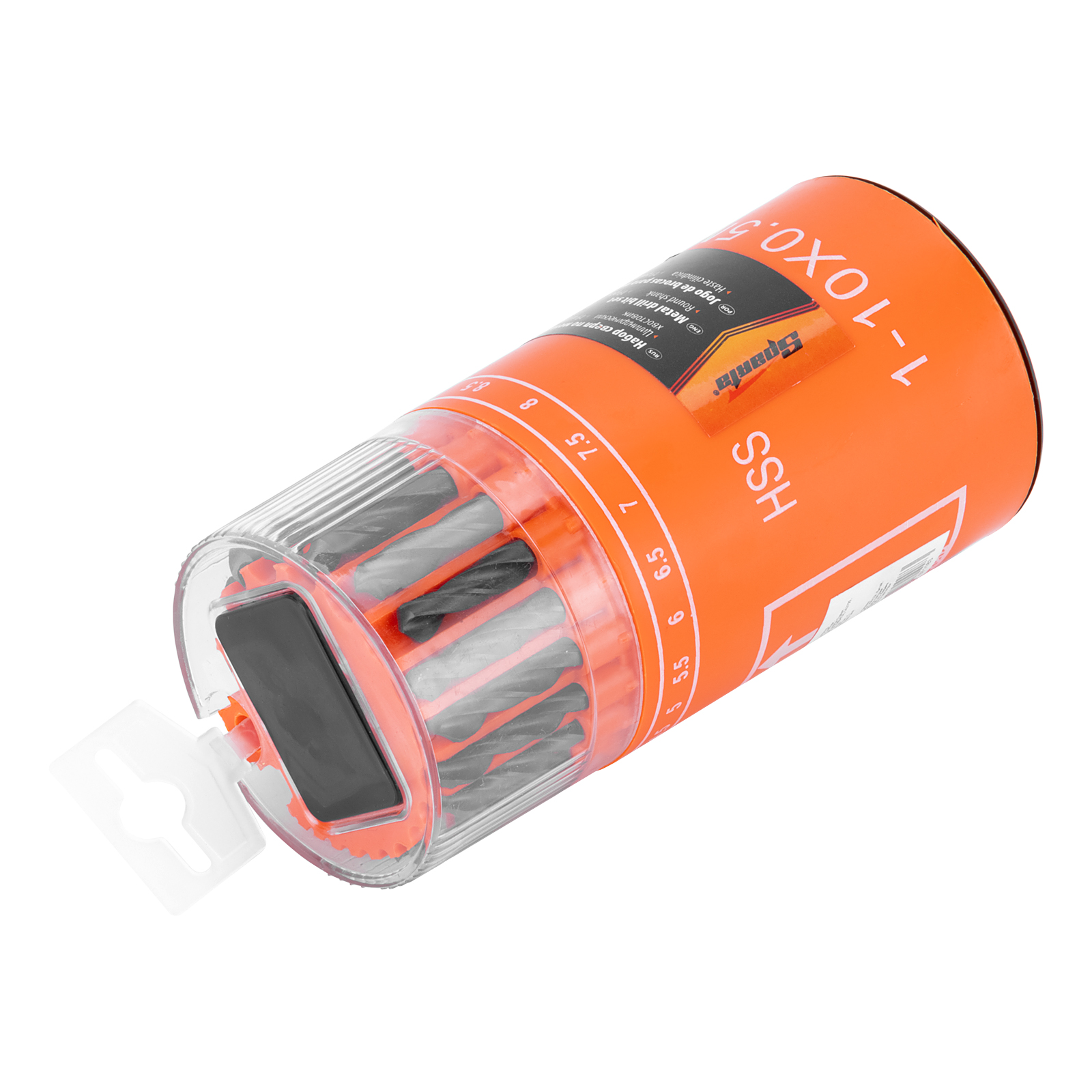 Набор сверл по металлу, 1-10 мм, (через 0.5 мм) HSS 19 шт, в стакане, цилиндрический хвостовик Sparta