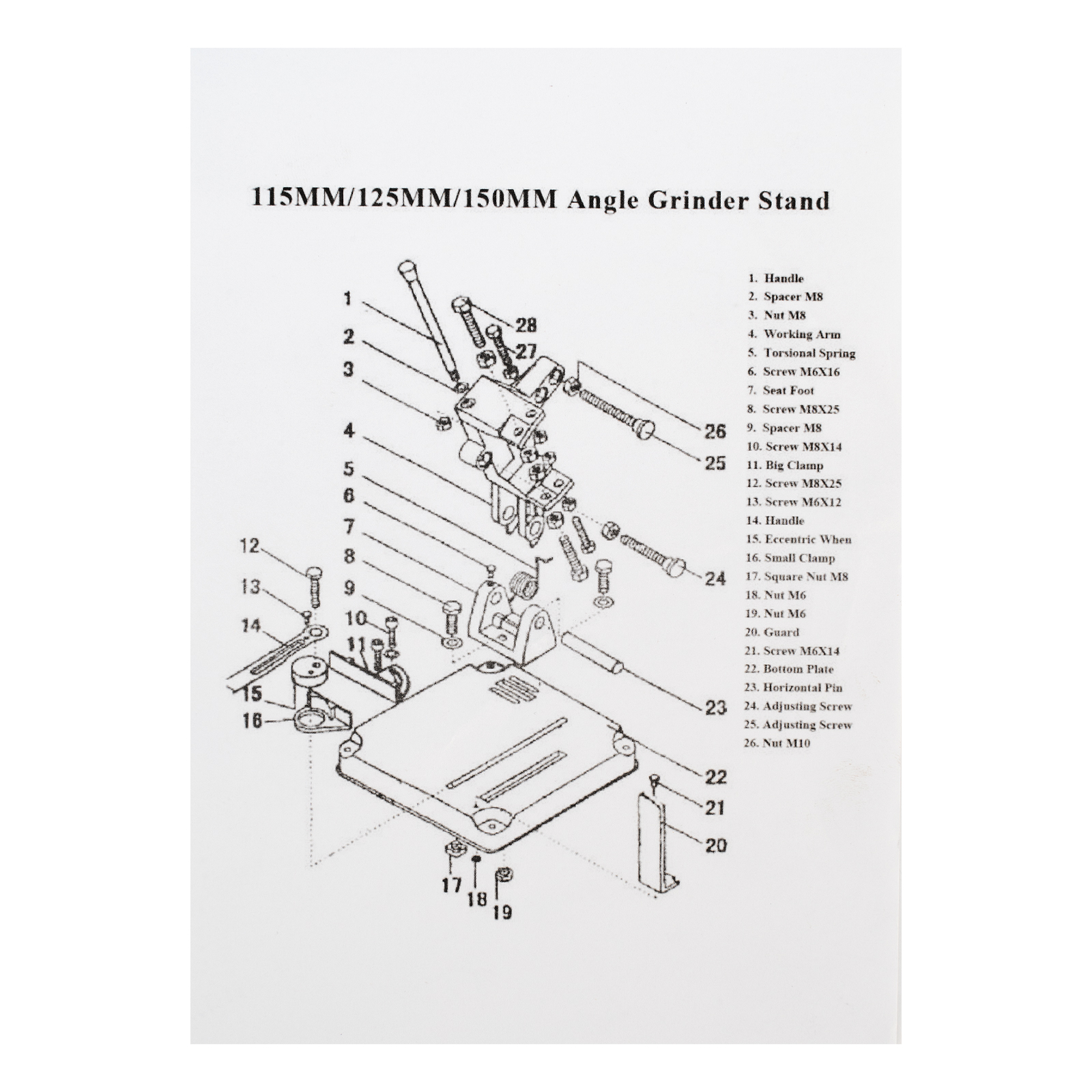 Станок для крепления УШМ COS-115 Sparta