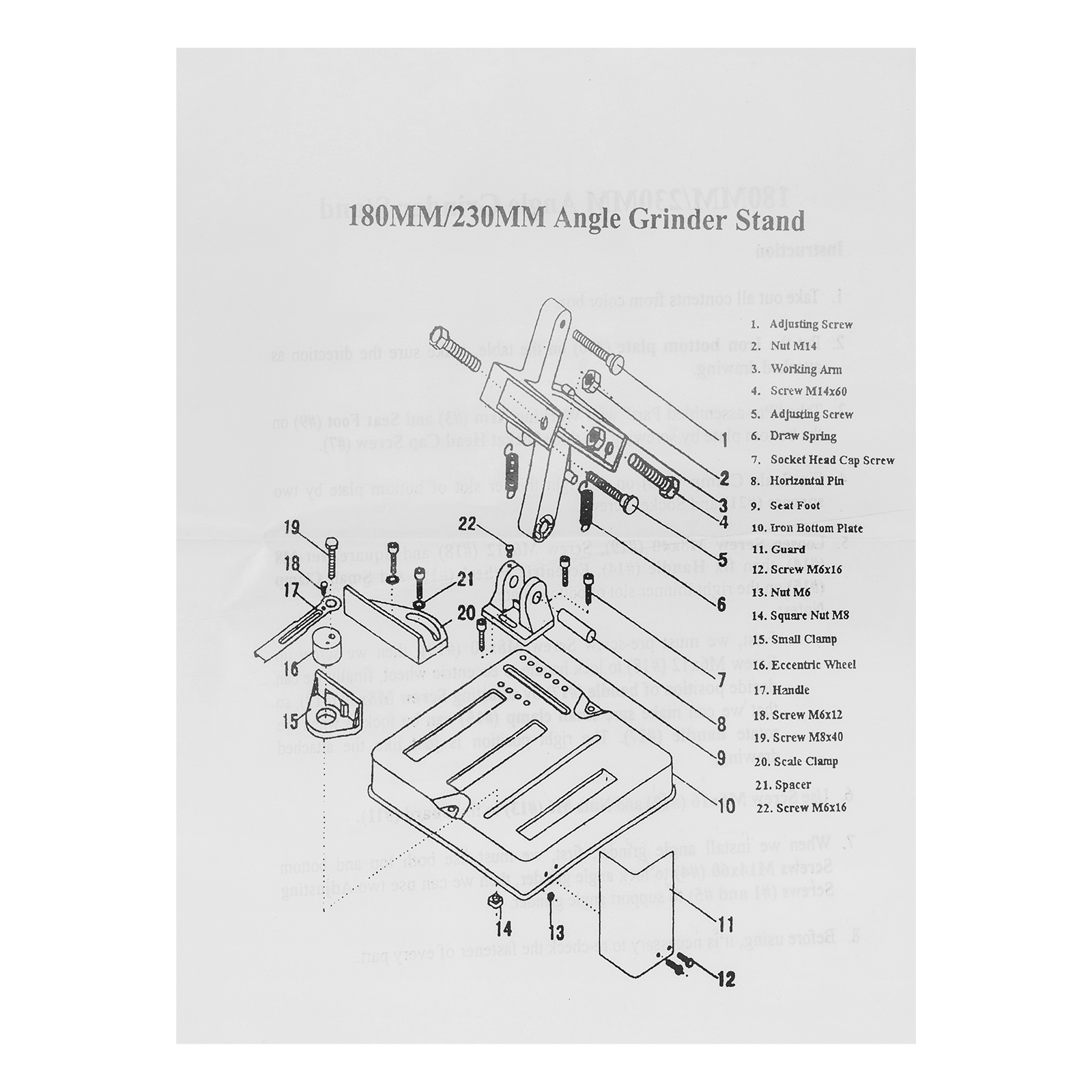 Станок для крепления УШМ COS-230 Sparta