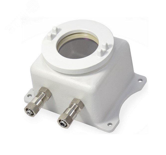 Коробка взрывозащищенная ККВ-EXD-А-С 173x173x155.  Имеет круглую крышку со смотровым окном.