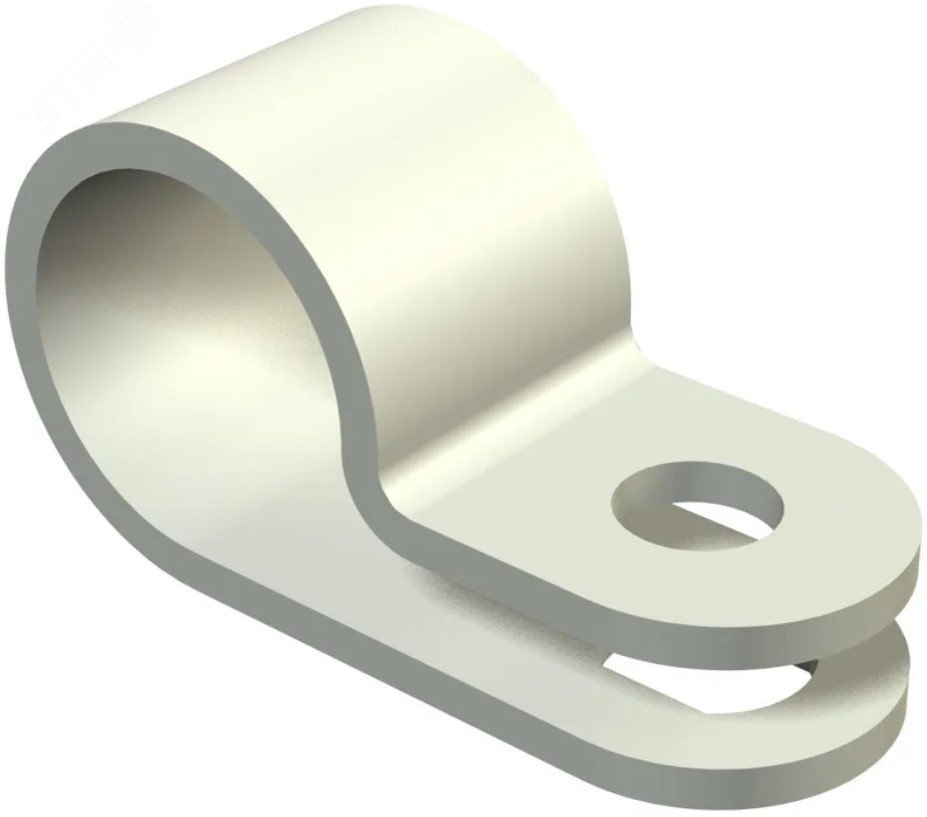 Cкоба кабельная пластиковая 5мм  для крепления термокабеля 50шт.