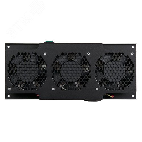 Модуль вентиляторный потолочный чёрный 3 вентилятора с термодатчиком 35С