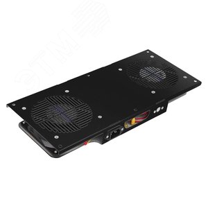 Модуль вентиляторный потолочный 2 вентилятора с термодатчиком 35С чёрный