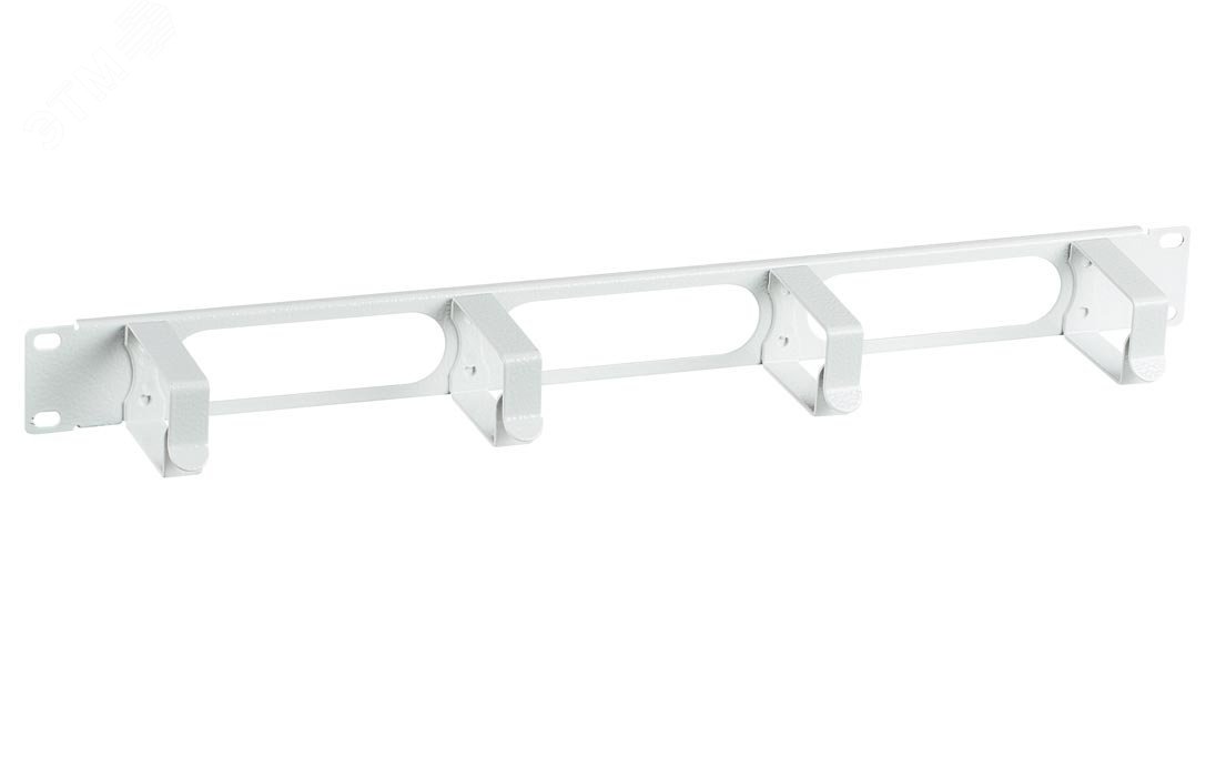 Органайзер кабельный горизонтальный с окнами 4 кольца 1U ОКО-19д-1U