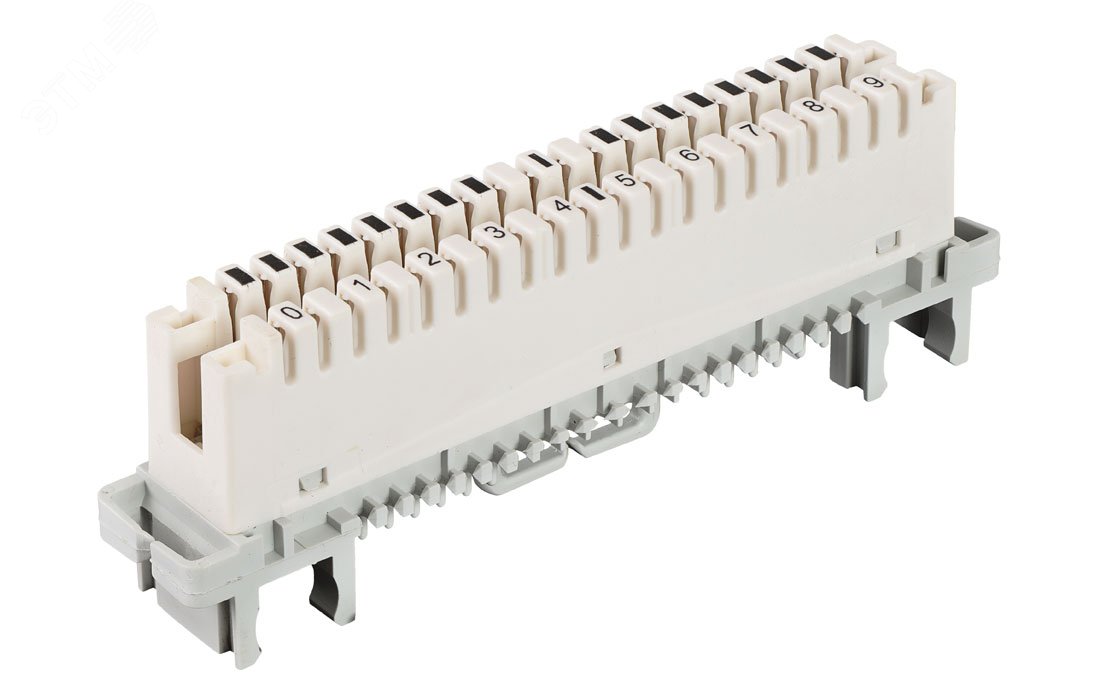 Плинт универсальный ПВТ-10Р-5е 10 пар размыкаемые контакты 0...9