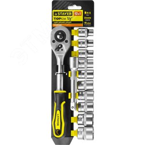 STAYER RSS 12L, 12 предм., (1/2″), набор торцовых головок (27750-H12)