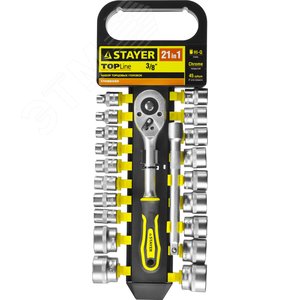 STAYER RSS 21M, 21 предм., (3/8″), набор торцовых головок (27752-H21)