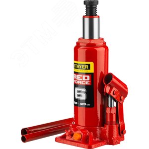 STAYER RED FORCE, 6 т, 216 - 413 мм, бутылочный гидравлический домкрат, Professional (43160-6)