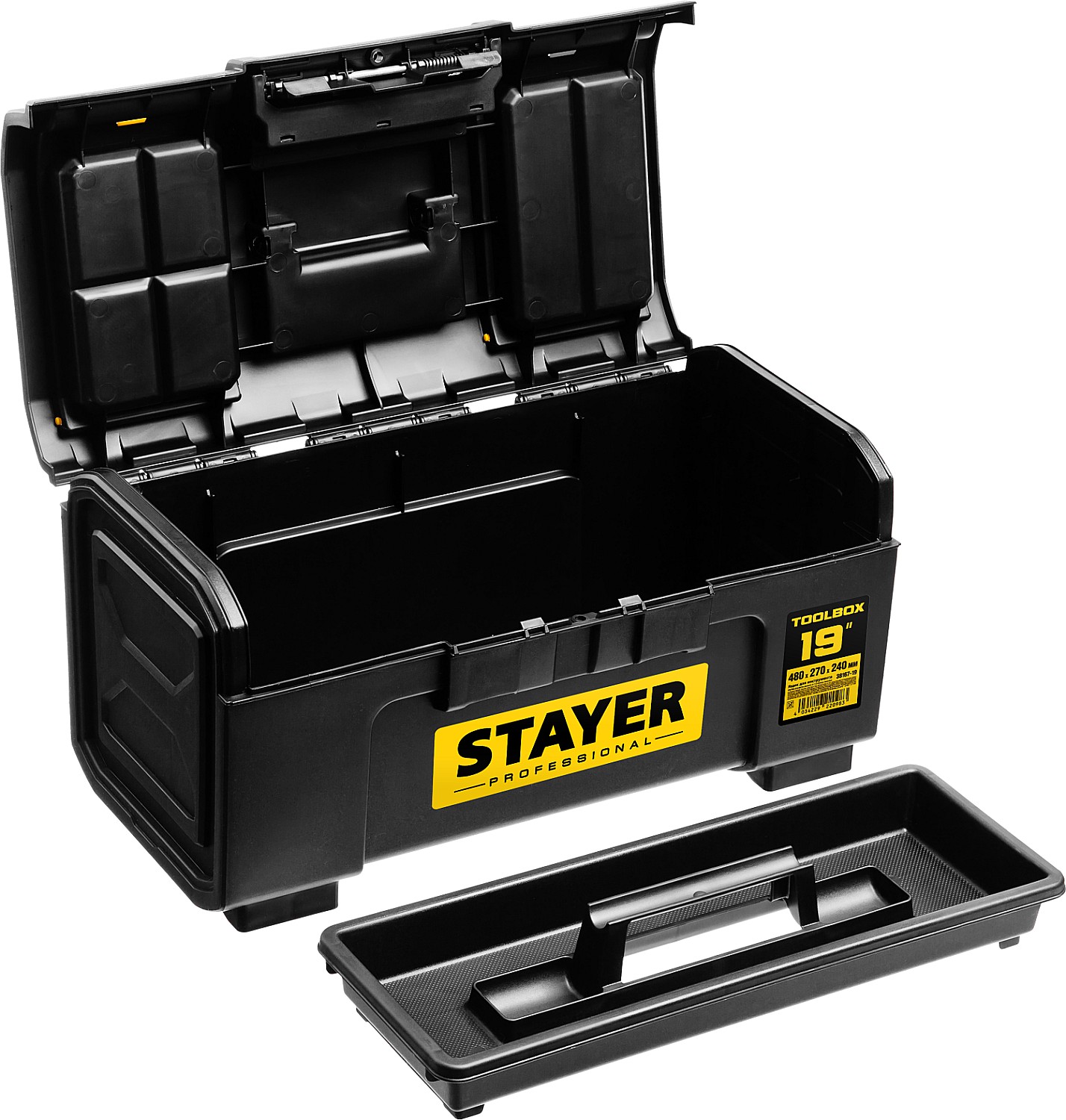 STAYER TOOLBOX-19, 480 х 270 х 240, пластиковый ящик для инструментов, Professional (38167-19)