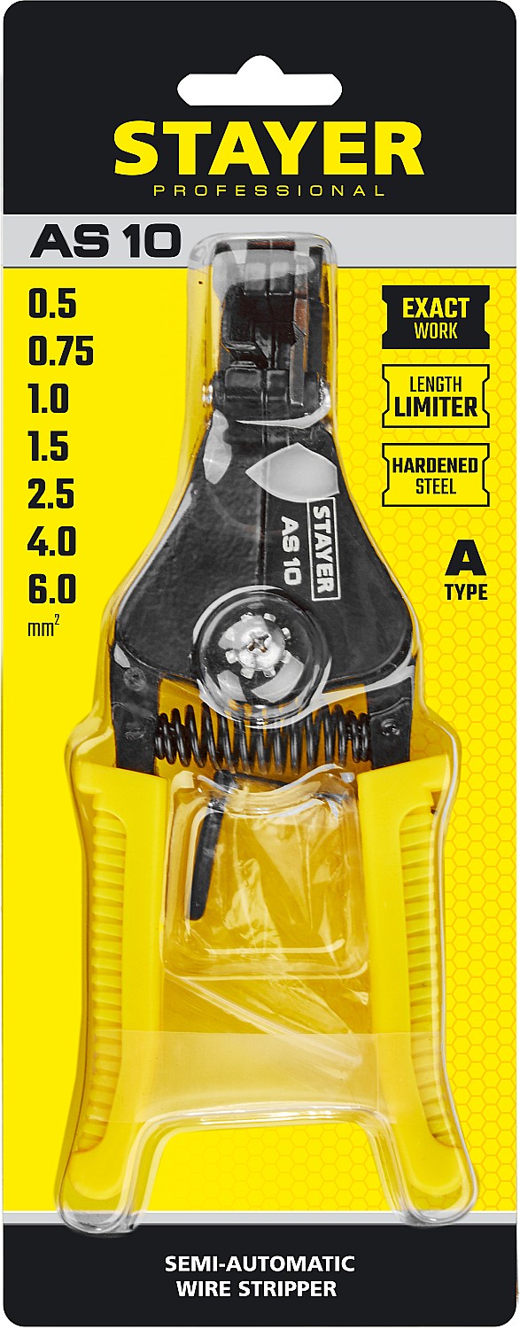STAYER AS-10, 1 - 6 мм2, полуавтоматический стриппер, Professional (22631)