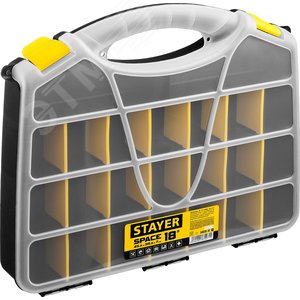STAYER SPACE-18, 455 х 355 х 70 мм, (18″), пластиковый органайзер с 21 ячейкой (38038-18)