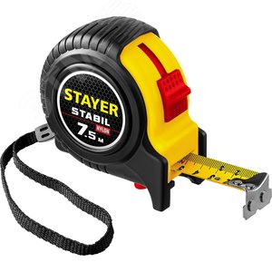 STAYER Stabil, 7.5 м х 25 мм, рулетка, Professional (34131-075)