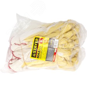 STAYER PROTECT, L-XL, х/б перчатки с одинарным латексным обливом, 10 пар (11408-H10)