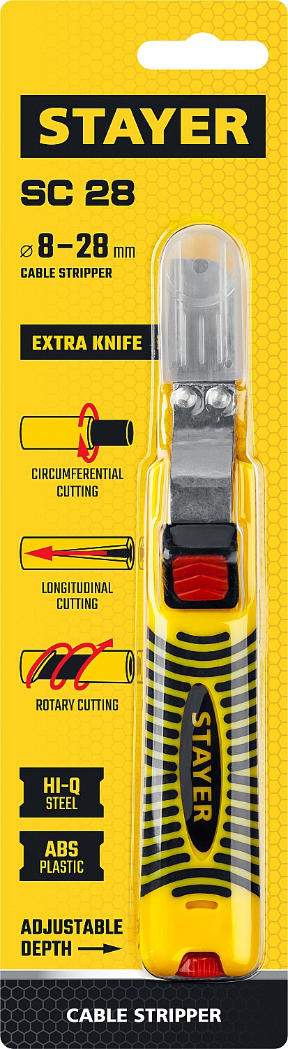 STAYER SC-28, 8 -2 8 мм, стриппер для снятия изоляции кабелей (2-45303)