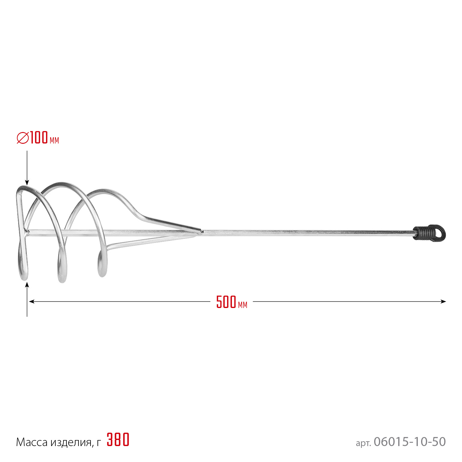 STAYER 100 х 500 мм, шестигранный хвостовик, оцинкованный, миксер для песчано-гипсовых смесей (06015-10-50)
