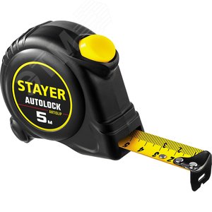 STAYER AutoLock, 5 м х 25 мм, рулетка с автостопом (2-34126-05-25)