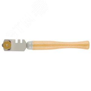 STAYER 3000 м, толщина стекла 2-5 мм, 3 ролика, деревянная ручка, роликовый стеклорез (33613)