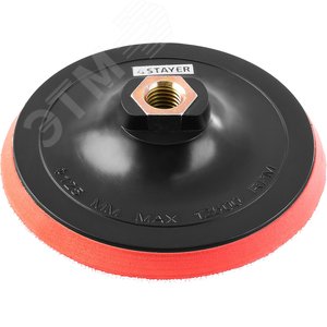 STAYER М14, d 125 мм, пластиковая, мягкая опорная тарелка на липучке для УШМ (35744-125)