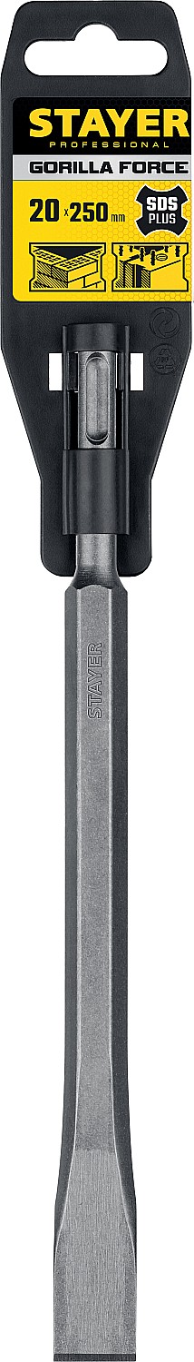 STAYER Gorilla Force, 20 х 250 мм, SDS-Plus, плоское зубило, Professional (29352-20-250)
