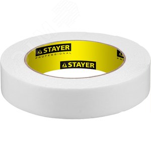 STAYER 25 мм, 5 м, белая, на вспененной основе, двухсторонняя клейкая лента, Professional (12231-25-05)