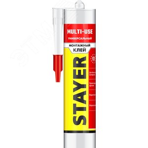 STAYER MULTI USE, 280 мл, белый, универсальный монтажный клей, Professional (41321)
