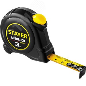 STAYER AutoLock, 3 м х 16 мм, рулетка с автостопом (2-34126-03-16)