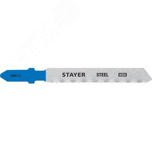 STAYER T118A, 2 шт, 50 мм / 1.2 мм, T-хвост., HSS сталь, по металлу толщиной 1.5-2 мм, полотна для лобзика, Professional (15993-1.4)